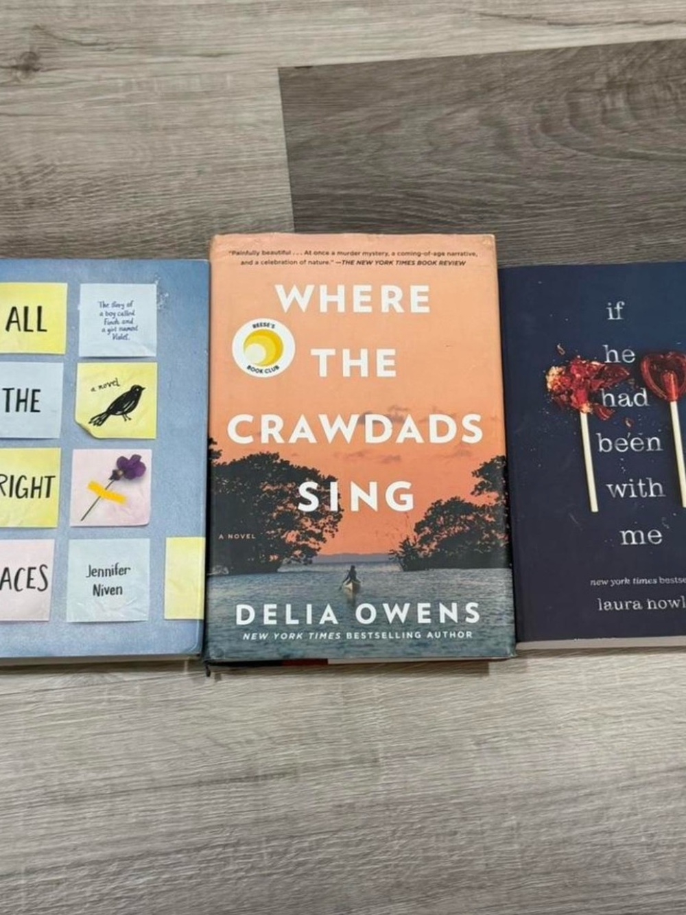 Where the Crawdads Sing, all the bright places, if he had been with me books